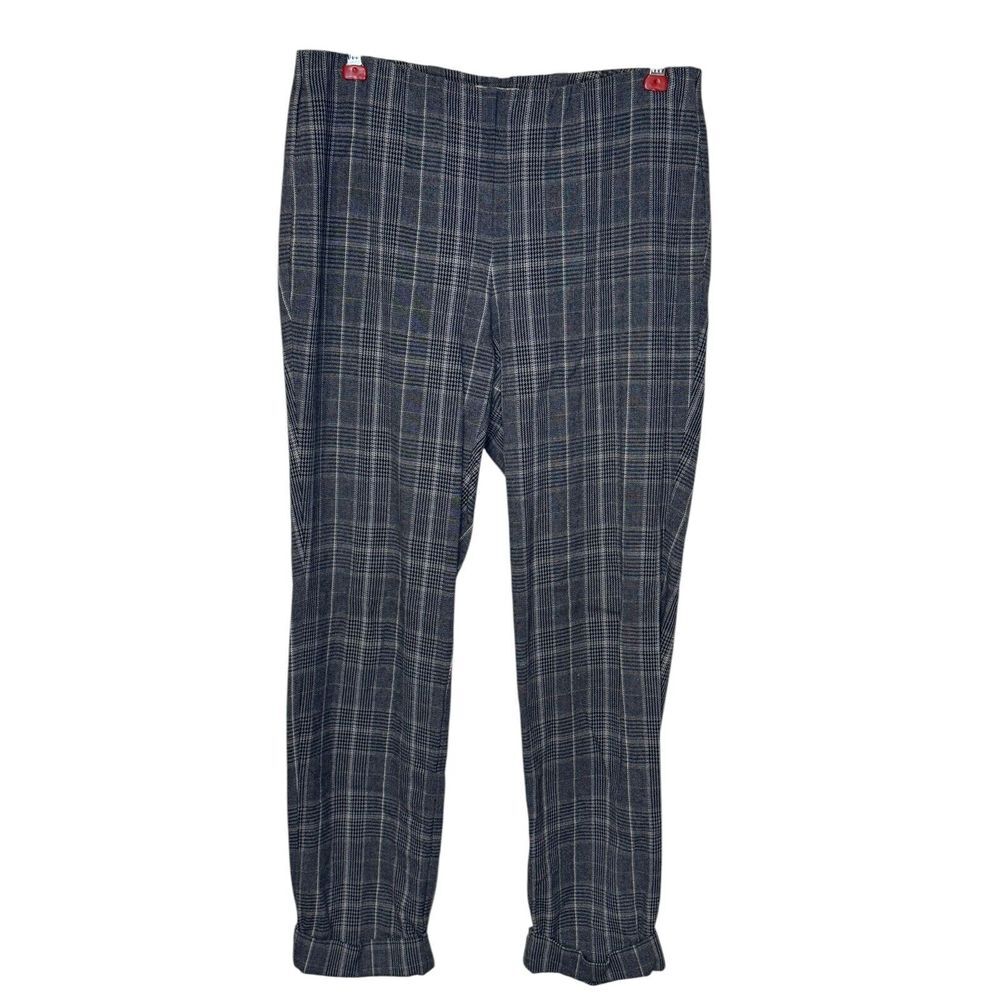 J.Jill Womens Pants Premium Bi-Stretch Tweed Hounds Tooth Flat Front Blue Size 4